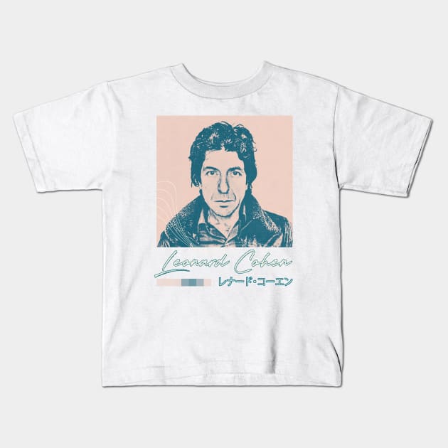 Leonard Cohen // Aesthetic Fan Art Design Kids T-Shirt by unknown_pleasures